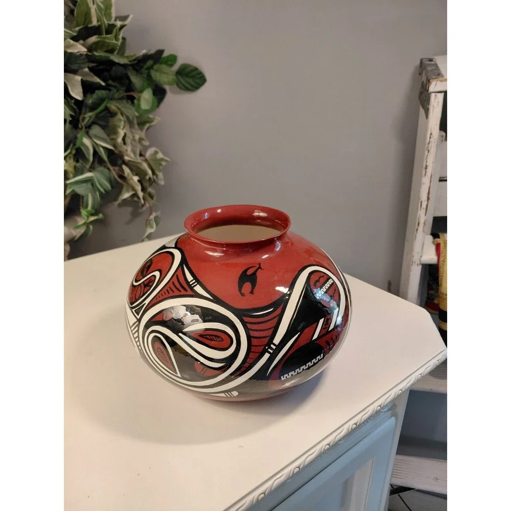 Spectacular Large Vintage Trypillian Bowl Hand Made Signed Mykola Sokalo